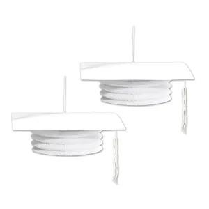 White Grad Cap Graduation Party Paper Lanterns (2 per Package)