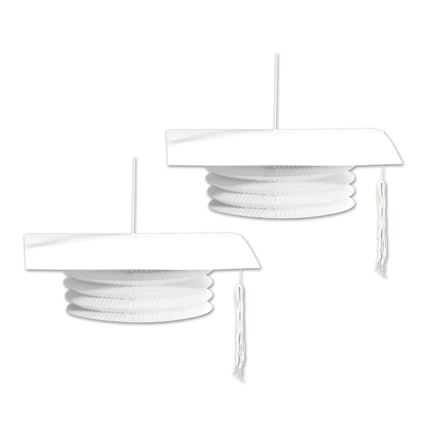 White Grad Cap Graduation Party Paper Lanterns (2 per Package)
